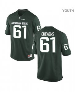 Youth Michigan State Spartans NCAA #61 Cole Chewins Green Authentic Nike Stitched College Football Jersey WY32F40KS